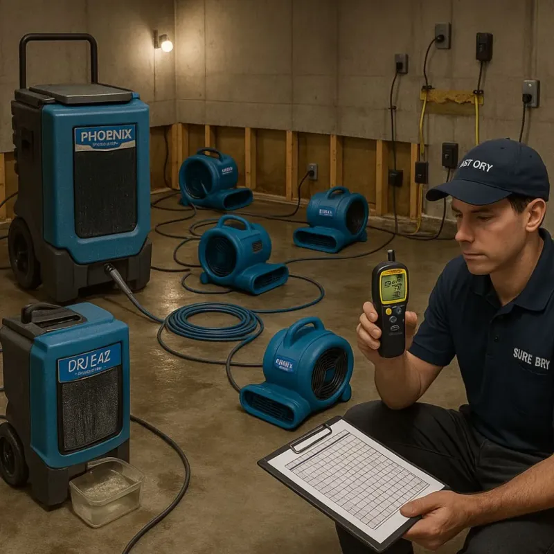 Structural Drying and Dehumidification process in West Newton, PA